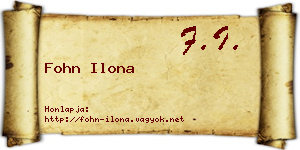 Fohn Ilona névjegykártya