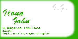 ilona fohn business card